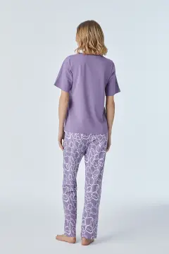 Pijadore 2102 (M-L-XL-XXL) Kısa Kollu Üç Düğmeli Bayan Pijama Takım 4'lü