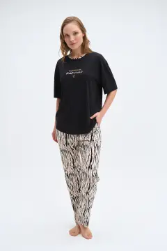 Pijadore 2049 (M-L-XL-XXL) Kısa Kollu Bayan Pijama Takım 4'lü