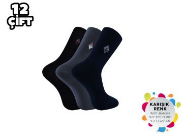 ADG 1016  Bambu Erkek Dikişsiz Çorap 12'li