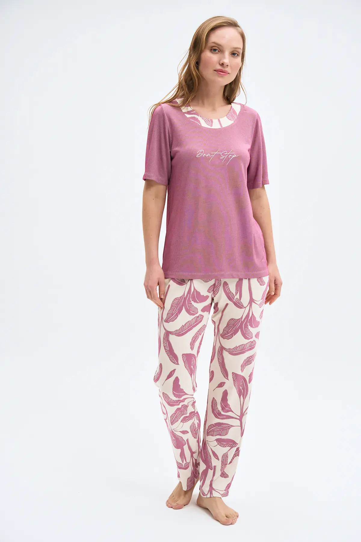 Pijadore 2030 (M-L-XL-XXL) Kısa Kollu Bayan Pijama Takım 4'lü