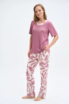 Pijadore 2030 (M-L-XL-XXL) Kısa Kollu Bayan Pijama Takım 4'lü