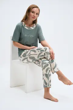 Pijadore 2030 (M-L-XL-XXL) Kısa Kollu Bayan Pijama Takım 4'lü