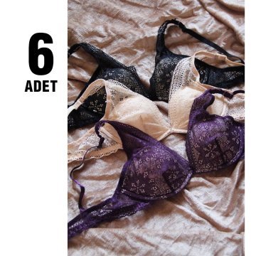 Cansoy 159 Dolgusuz Dantelli Bayan Sütyen 6'lı