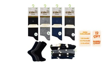 Esinti 25-6 Dikişsiz Kokulu Erkek Bambu Soket 12'li