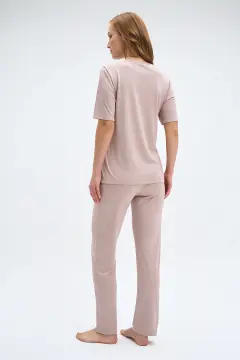 Pijadore 2088 (M-L-XL-XXL) Kısa Kollu Üç Düğmeli Bayan Pijama Takım 4'lü