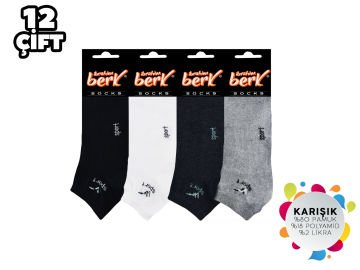 İbrahim Berk 11-19 Erkek Likralı Patik Çorap 12'li