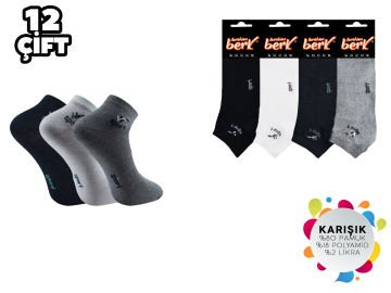 İbrahim Berk 11-19 Erkek Likralı Patik Çorap 12'li