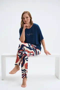 Pijadore 2039 (M-L-XL-XXL) Kısa Kollu Bayan Pijama Takım 4'lü