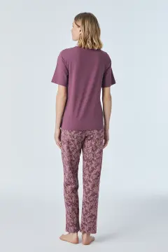 Pijadore 2106 (M-L-XL-XXL) Kısa Kollu Üç Düğmeli Bayan Pijama Takım 4'lü