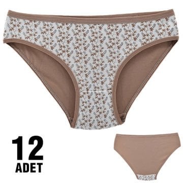 Dondeza 101-50 Desenli Bayan Bikini 12'li