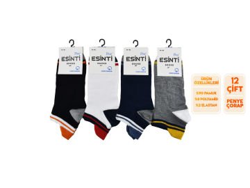 Esinti 28-4 %100 Pamuk Erkek Penye Patik 12'li