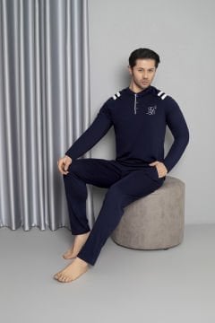 Tekten 5840 Erkek Uzun Kollu Pijama Takım 4'lü