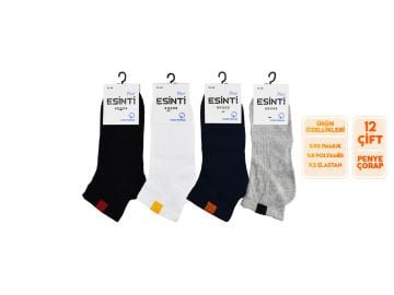 Esinti 28-5 %100 Pamuk Erkek Penye Patik 12'li
