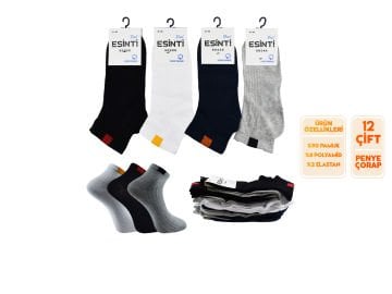 Esinti 28-5 %100 Pamuk Erkek Penye Patik 12'li