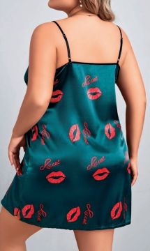 NIGHTLIGHT 3653 Battal Beden Saten Gecelik