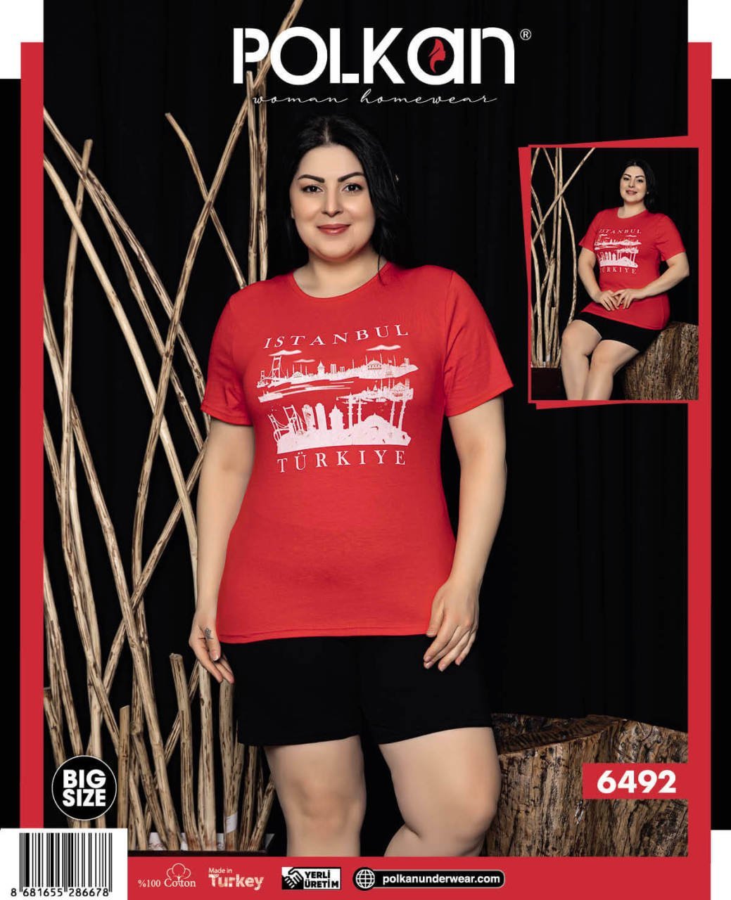 Polkan 6492 Battal Bayan Şortlu Takım