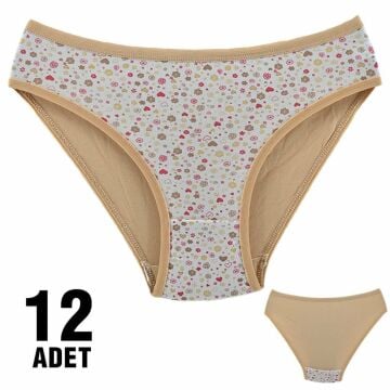Dondeza 101-44 Desenli Bayan Bikini 12'li