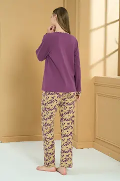 Pijadore 2228-B (2XL-3XL-4XL-5XL) Battal Beden Uzun Kollu Bayan Pijama Takım 4'lü