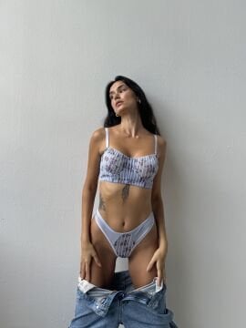 Cansoy 693 (75-80-85-90) Çiçekli Kapsız Balenli Desteksiz Sütyen Takım 6'lı