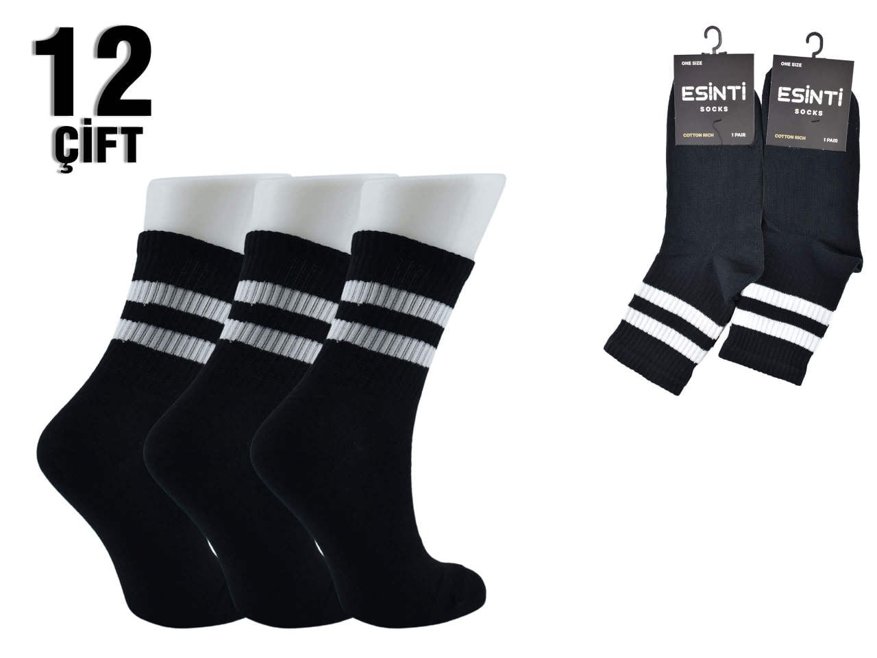Esinti Bayan Çemberli Kolej Çorap 12'li