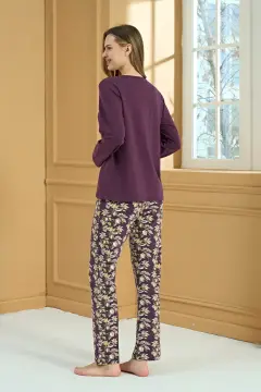 Pijadore 2225-B (2XL-3XL-4XL-5XL) Battal Beden Uzun Kollu Bayan Pijama Takım 4'lü