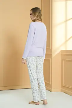 Pijadore 2232-B (2XL-3XL-4XL-5XL) Battal Beden Uzun Kollu Bayan Pijama Takım 4'lü