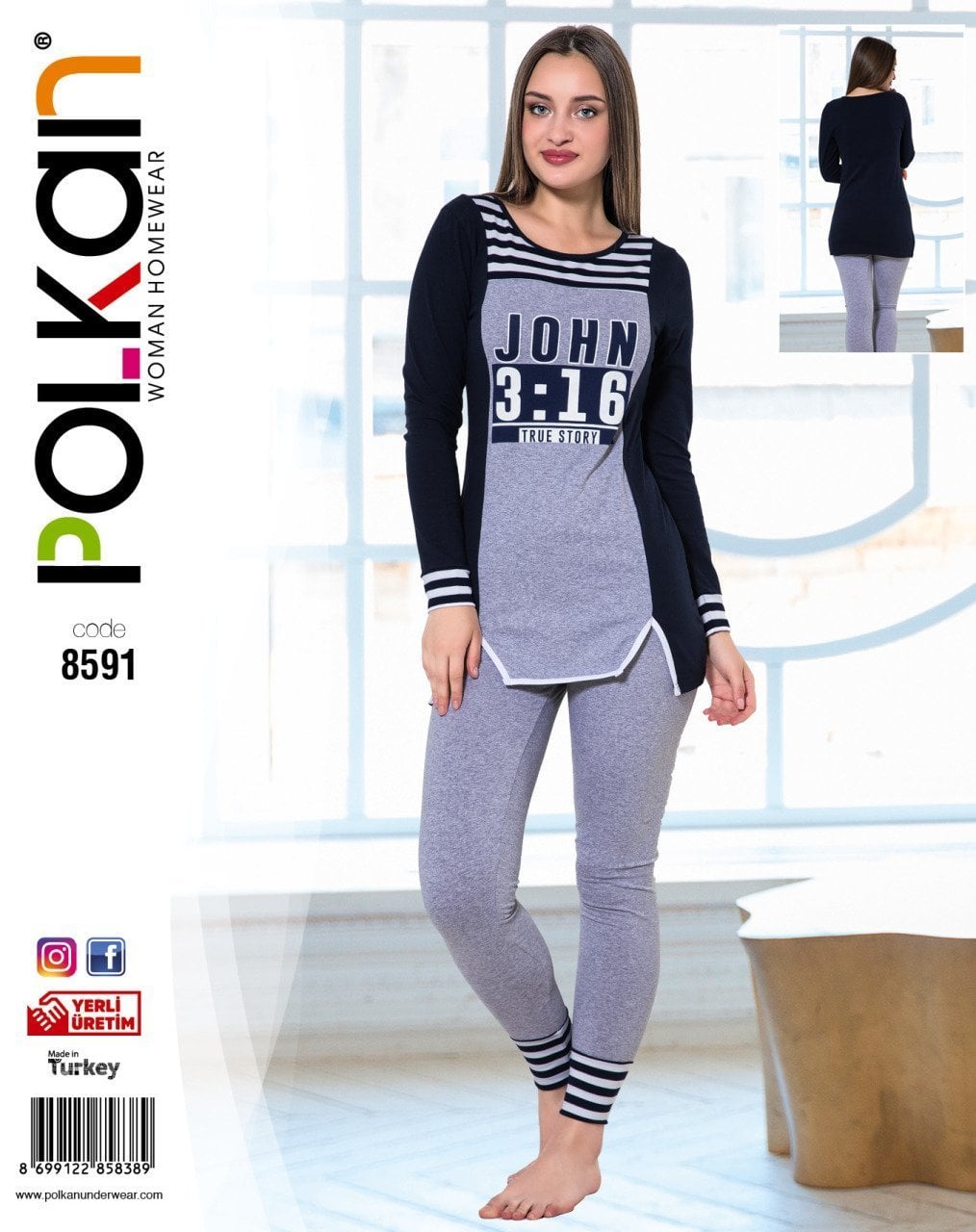 Polkan 8591 Uzun Kol Bayan Pijama Takımı