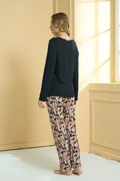Pijadore 2251-B (2XL-3XL-4XL-5XL) Battal Beden Uzun Kollu Bayan Pijama Takım 4'lü