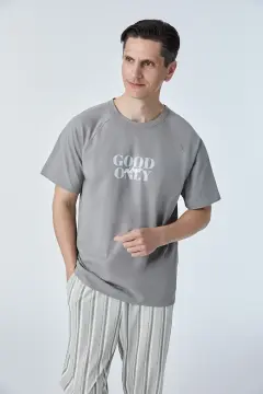 Pijadore 2117 (M-L-XL-XXL) Kısa Kollu Erkek Pijama Takım 4'lü