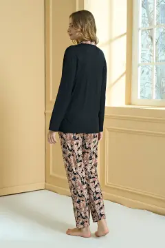 Pijadore 2250-B (2XL-3XL-4XL-5XL) Battal Beden Uzun Kollu Bayan Pijama Takım 4'lü
