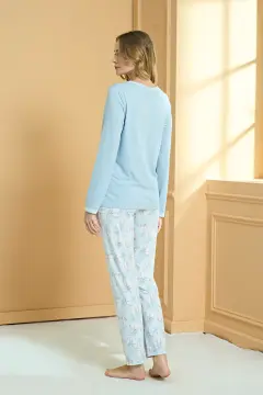Pijadore 2239-B (2XL-3XL-4XL-5XL) Battal Beden Uzun Kollu Bayan Pijama Takım 4'lü