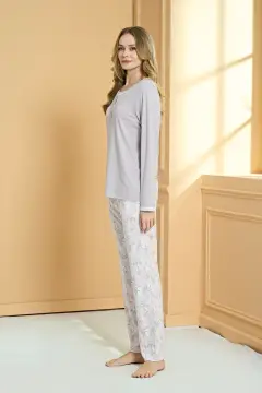 Pijadore 2239-B (2XL-3XL-4XL-5XL) Battal Beden Uzun Kollu Bayan Pijama Takım 4'lü
