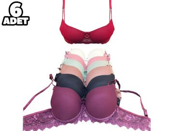 Aysemin 5090 B Cup (75-80-85-90) Balenli Destekli Bayan Sütyen 6'lı