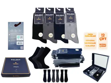 Bolero E-40-1 (41-45 NO) Premium Erkek Modal Çorap 12'li