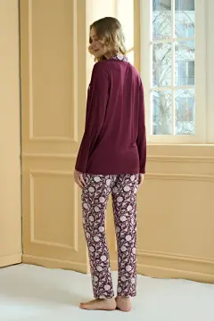 Pijadore 2252 (M-L-XL-XXL) Uzun Kollu Bayan Pijama Takım 4'lü