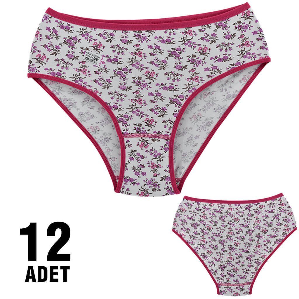 Polkan11-001 XXL Empirme Desenli Bayan Bato 12'li