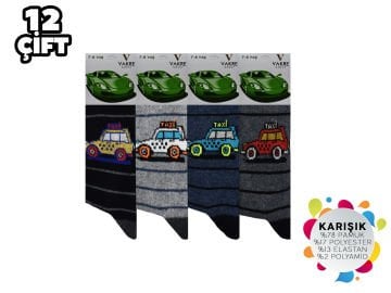 Vakre Mevsimlik Erkek Çocuk Soket Çorap 12'li