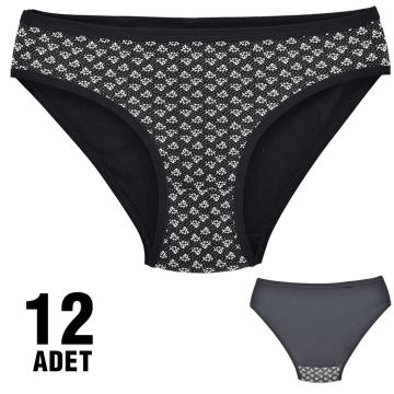 Dondeza 101 Desenli Bayan Bikini 12'li