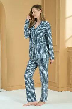 Pijadore 2222 (M-L-XL-XXL) Uzun Kollu Bayan Pijama Takım 4'lü