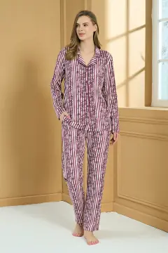 Pijadore 2222 (M-L-XL-XXL) Uzun Kollu Bayan Pijama Takım 4'lü
