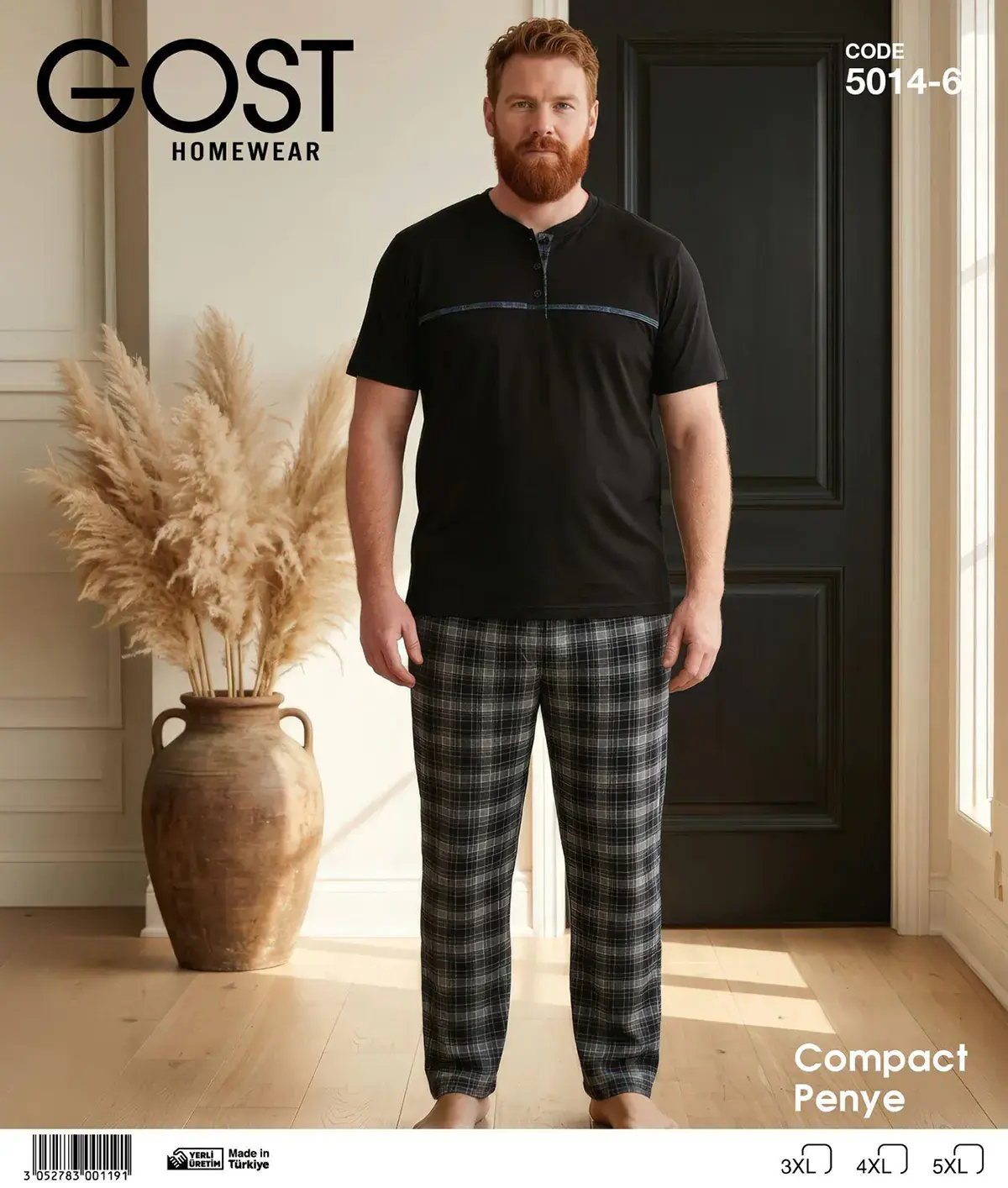 Gost 5014-6 (3XL-4XL-5XL) Kısa Kollu Erkek Pijama Takım 6'lı