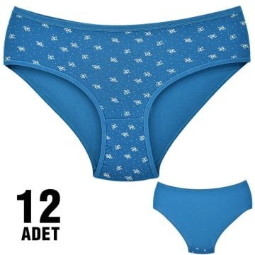 Dondeza 201-38 Desenli Bayan Ara Beden Külot 12'li