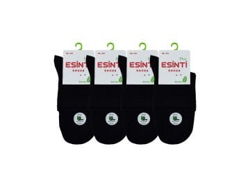 Esinti 32-Siyah Dikişsiz Yarım Konç Bayan Bambu Patik 12'li
