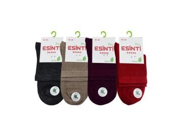 Esinti 32-Karısık Dikişsiz Yarım Konç Bayan Bambu Patik 12'li