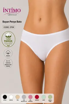 İntimo 2704 (L-XL) Full Likralı Biyeli Bayan Külot 12'li