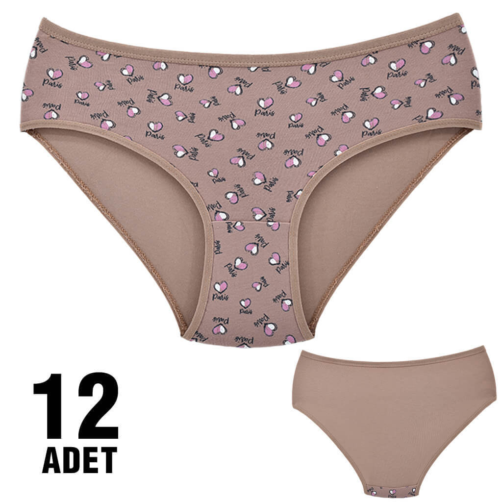 Dondeza 201 Desenli Bayan Ara Beden Külot 12'li