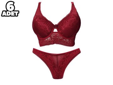 Aysemin 6003 B Cup (80-85-90-95) Balenli Desteksiz Bayan Sütyen Takım 6'lı
