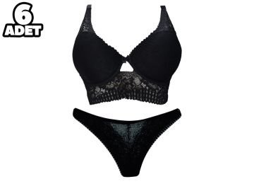 Aysemin 6003 B Cup (80-85-90-95) Balenli Desteksiz Bayan Sütyen Takım 6'lı