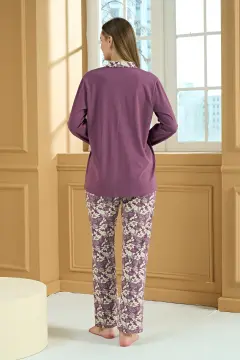 Pijadore 2220 (M-L-XL-XXL) Uzun Kollu Bayan Pijama Takım 4'lü