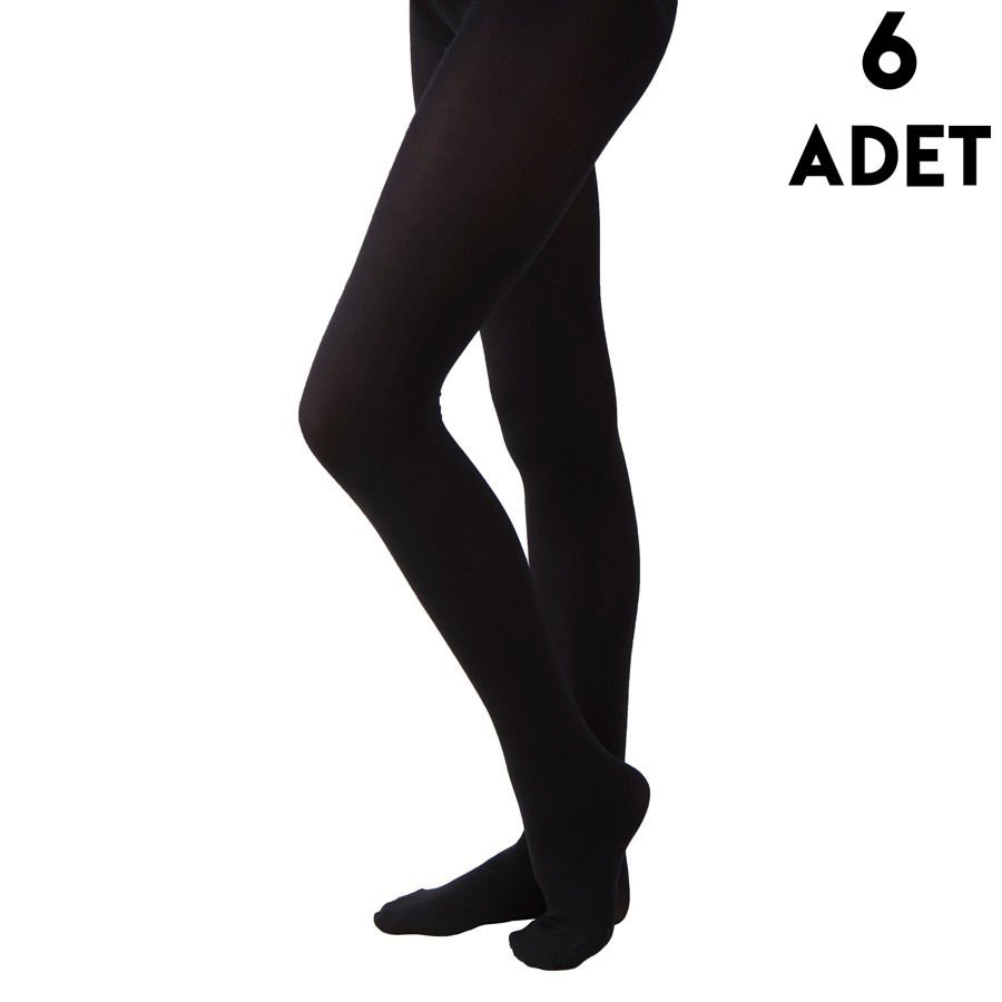 Aksu Pery 3-4 Yaş Çocuk Külotlu Çorap 6'lı SİYAH - 3-4 YAŞ